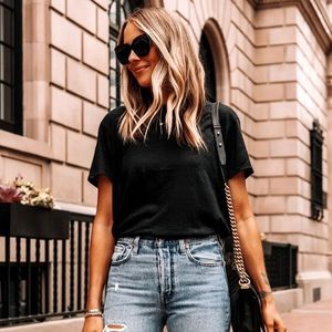 Anine Bing Harper Linen Tee T shirt Size Small